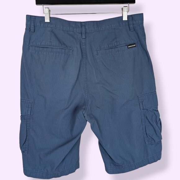 Calvin Klein Jeans Blue Cargo Shorts - Picture 2 of 5